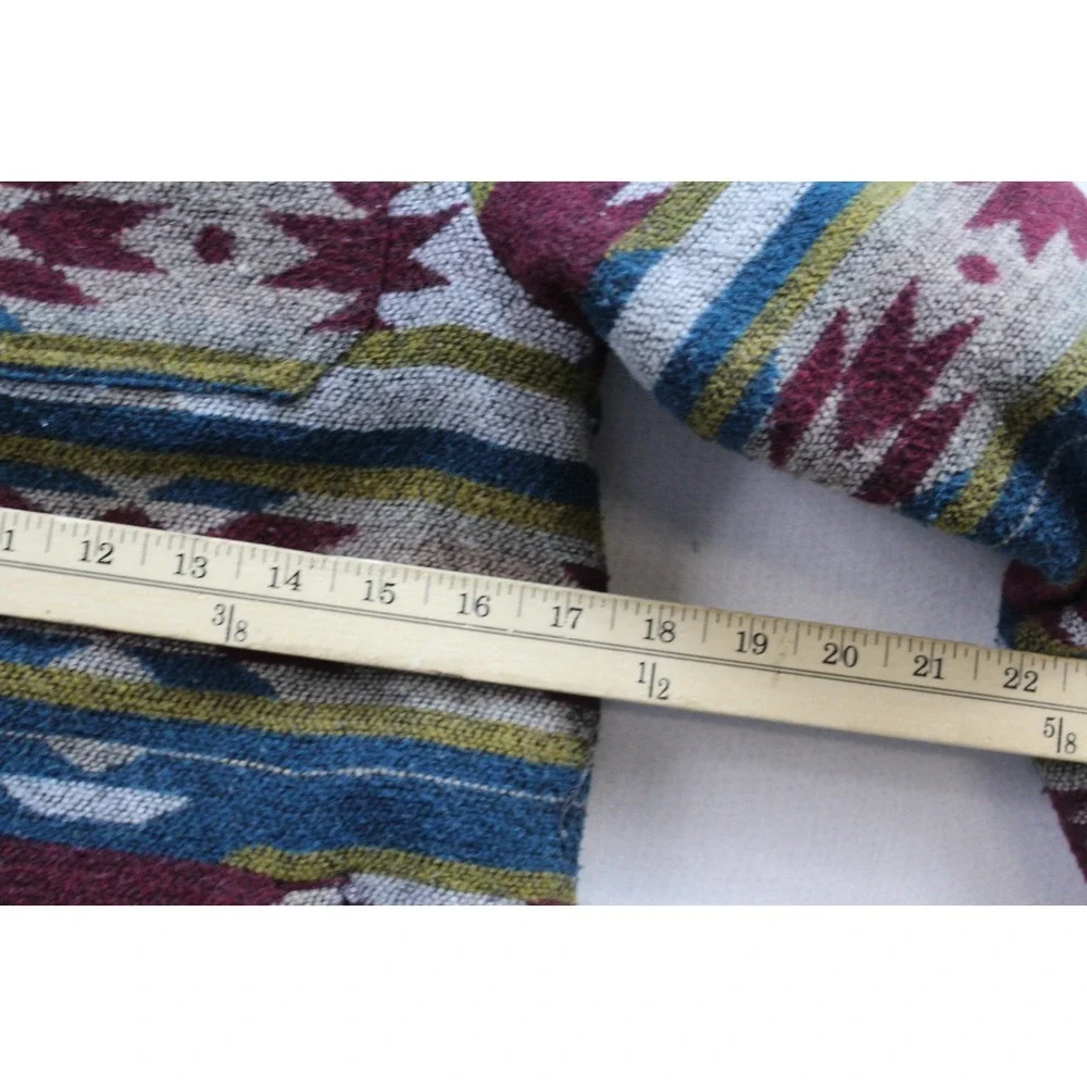 Mountain and Isles Men Blue Sweater Aztec Long Sleeve Collared Heavy Size Small